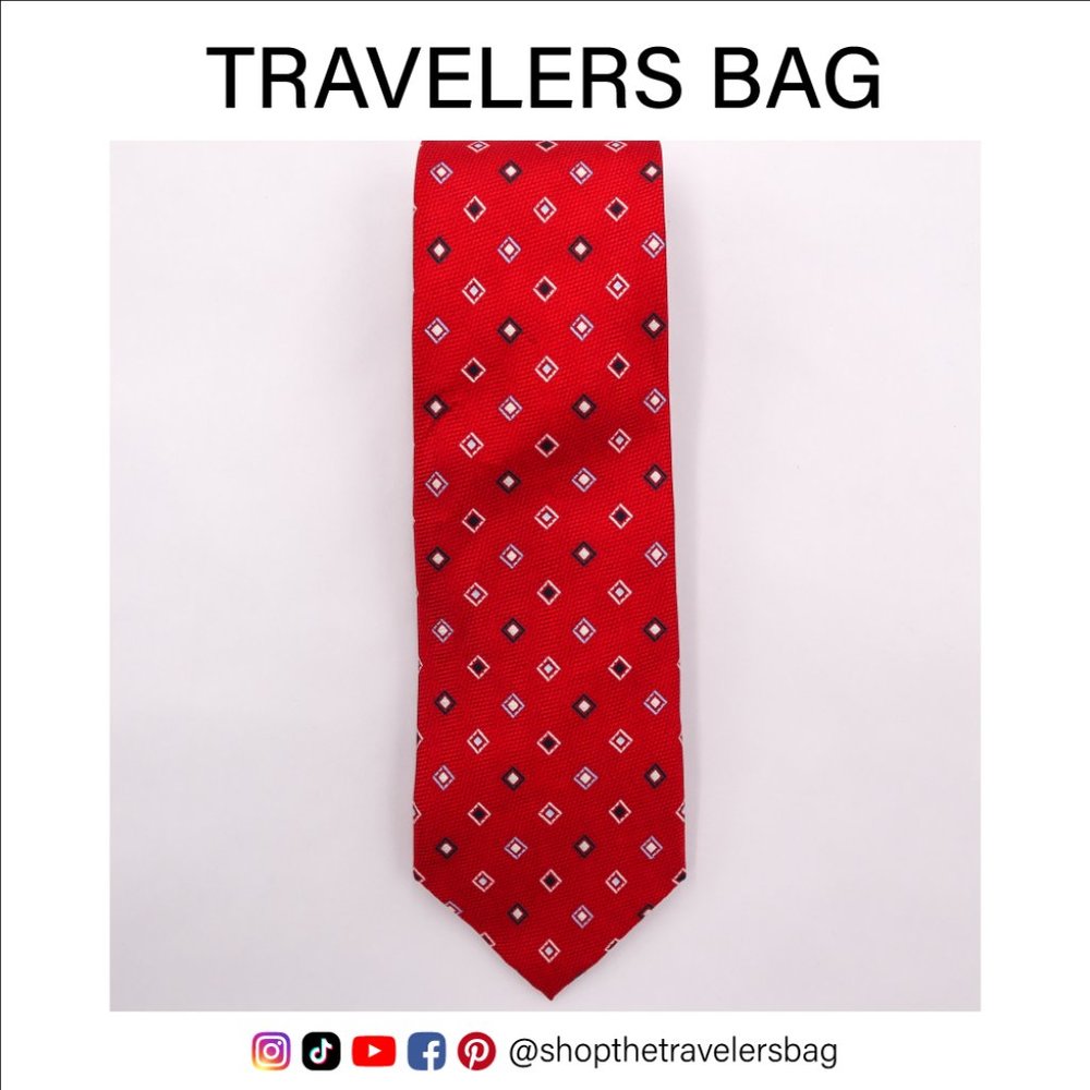 Red, White Foulard Pattern Tie | Chaps